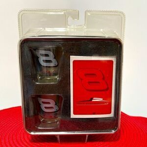 Vintage Dale Earnhardt Jr #8 Winner’s Circle Shot Glasses & Cards in tin NWT